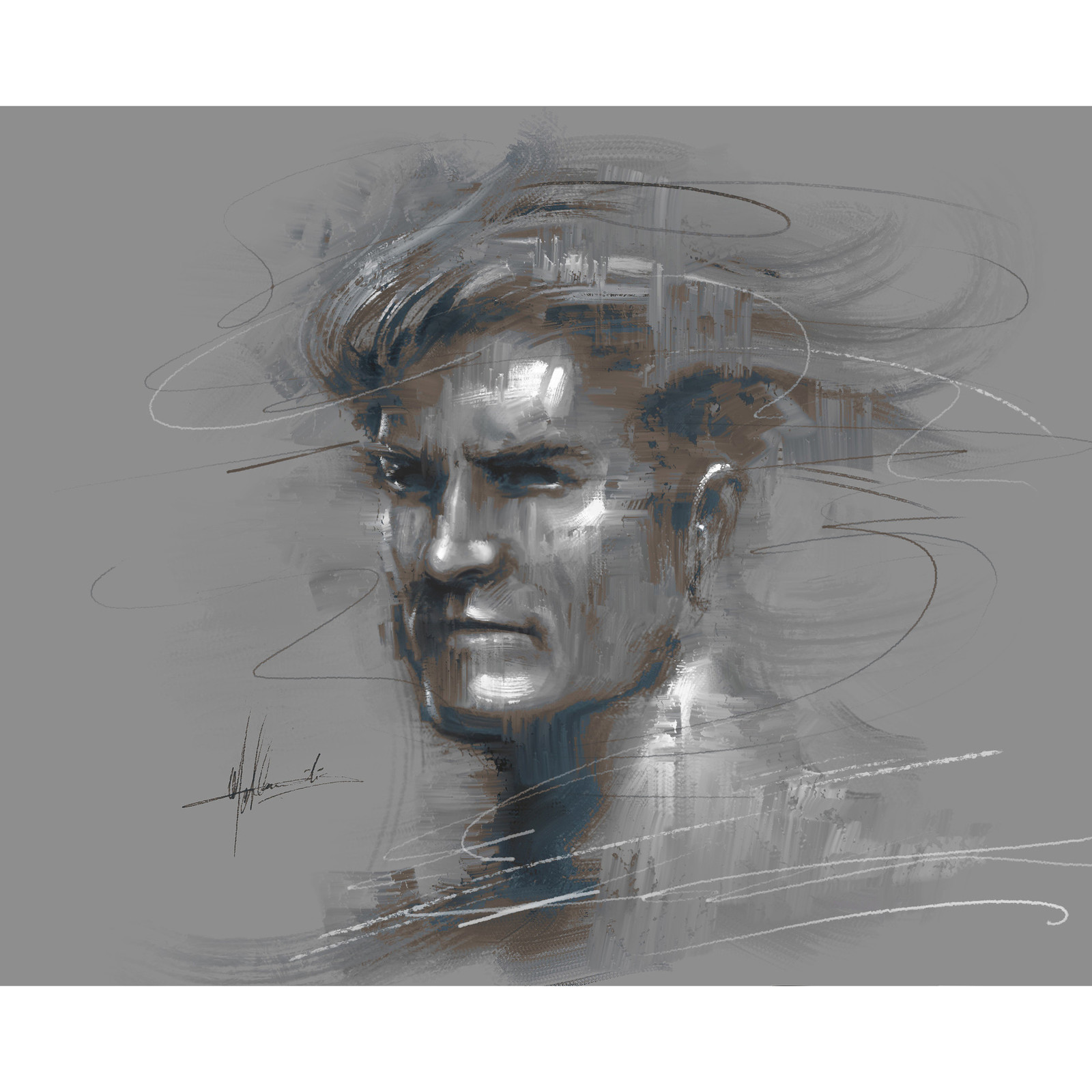 Abstract and digital Portrait Painting - Digital Oil Brushes