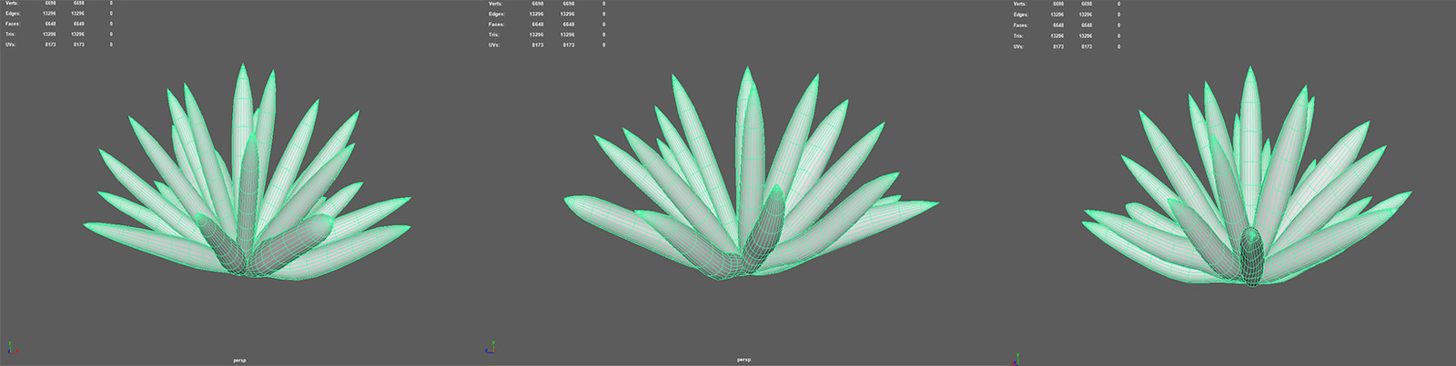 Second Phase of the Ice Spikes made in Maya. Adjusted the diameter to each spike.