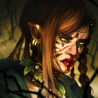 Marine lannoy elf druid portrait hq