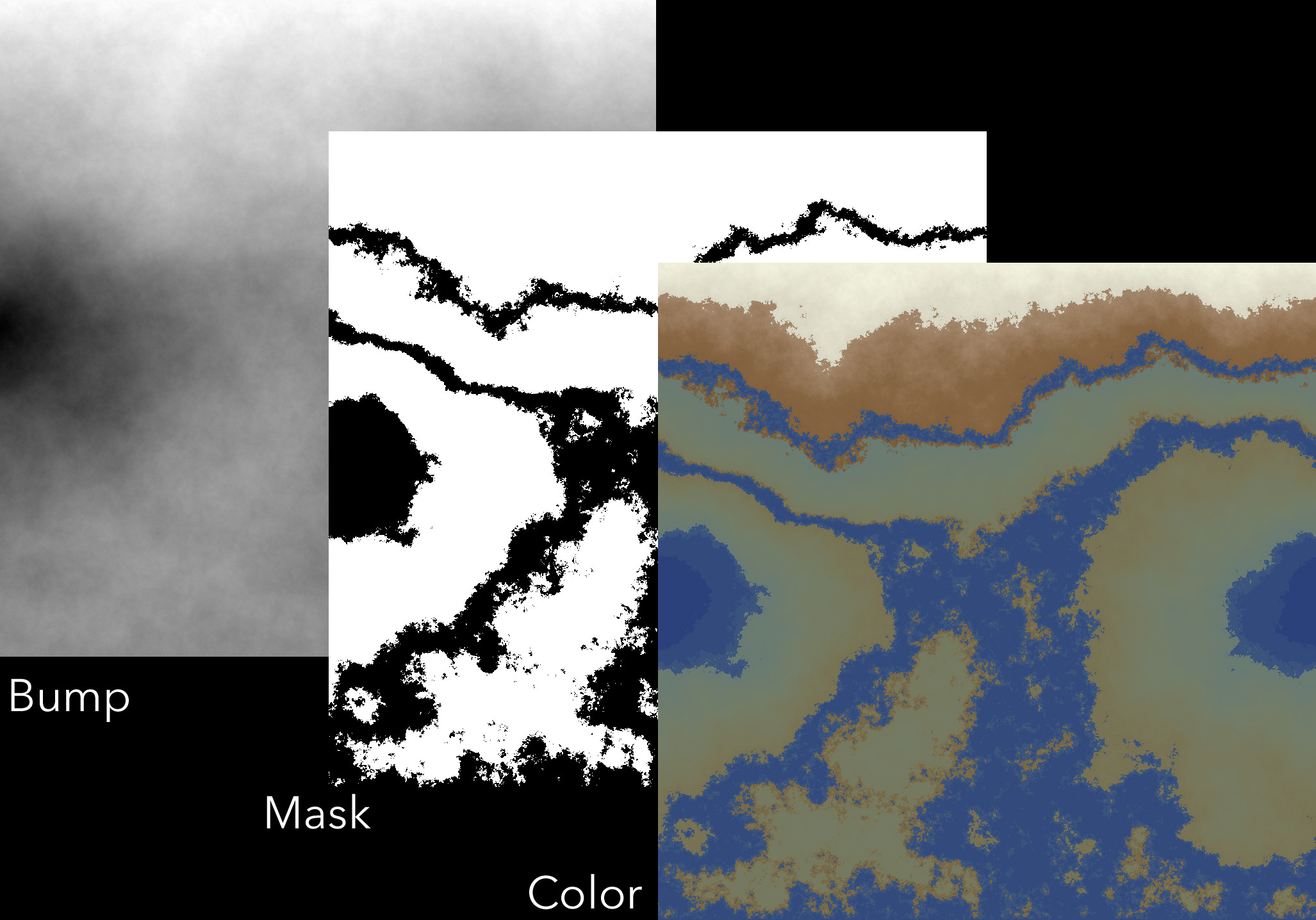 I used Mathematica to generate terrain maps for some of the planets. I used a diamond-square method, which I explain and provide a copy of the code on my blog. 