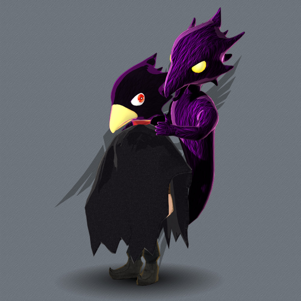 Artstation Tokoyami Fumikage 3d Chibi Fan Art Richie Purbo