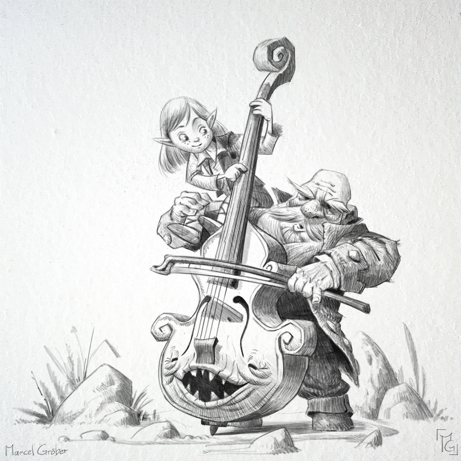 Wilbyr, the bassist and his apprentice Roland. Both playing the Mimic bass Amber. 