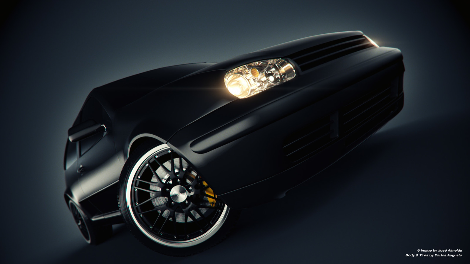 VW Golf matte black