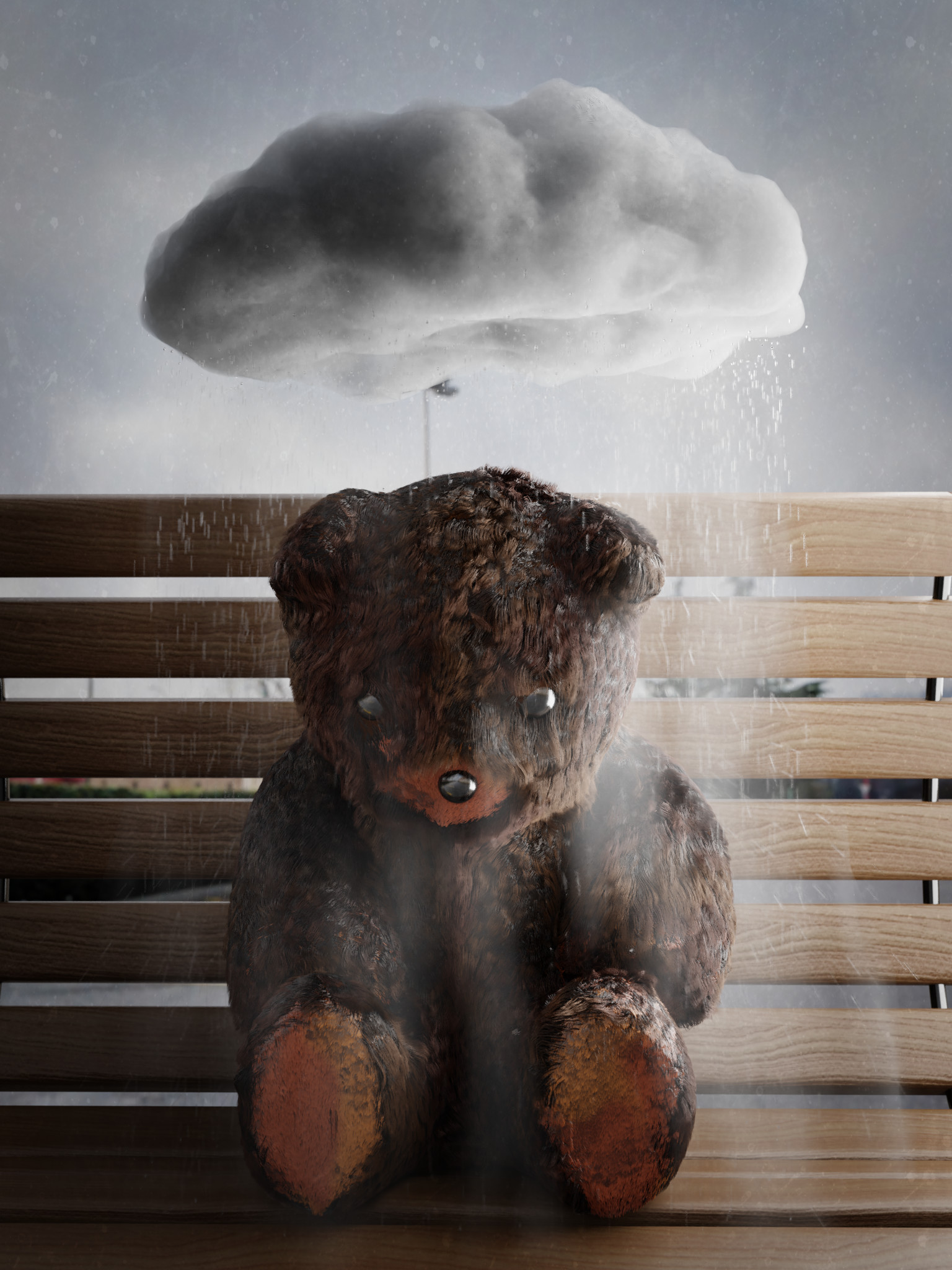 sad bear care bear