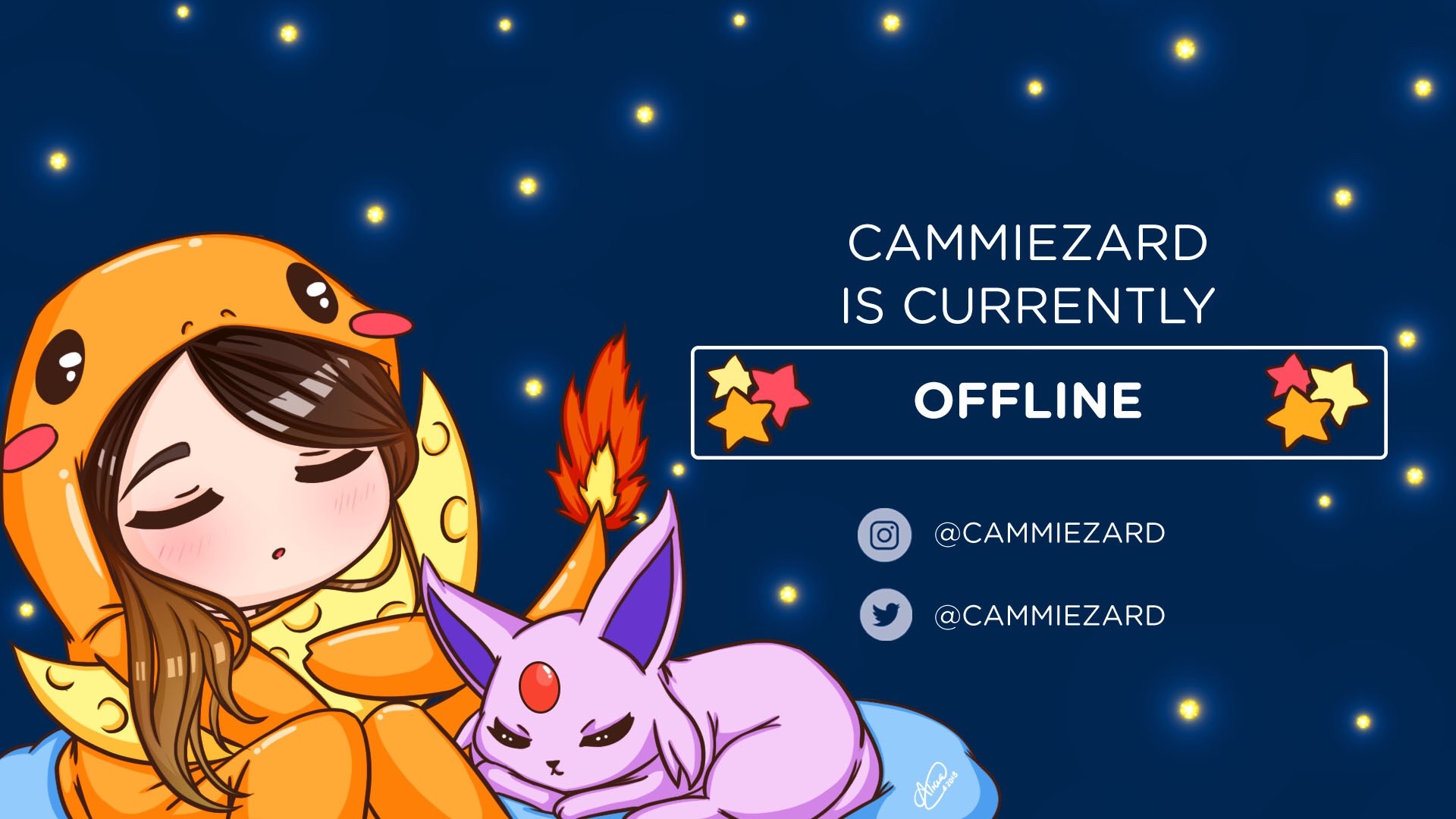 Artstation Pokemon Offline Banner For Twitch Alicia Wu Liang #digital 2d #concept art #illustration #character design #pokemon #chibi #twitch #offline #banner #design #ideas #drawing #art #anime #otaku #espeon #sleeping #sleep #color. offline banner for twitch alicia wu liang
