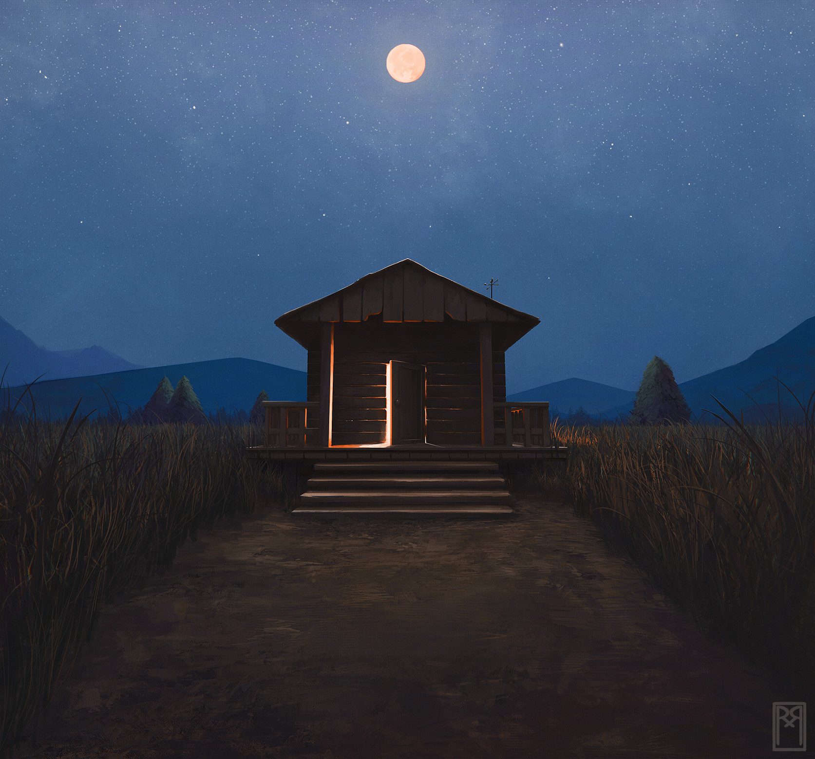 Eddie Esiv Schillo The Cabin Album Cover Art Commission