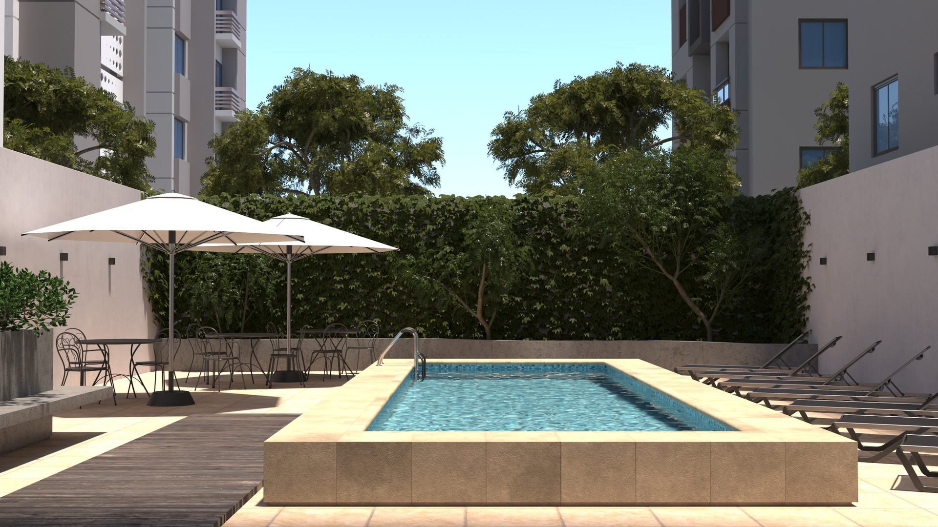 Ignacio Casotto Apartment yard render. Patio de departamento.