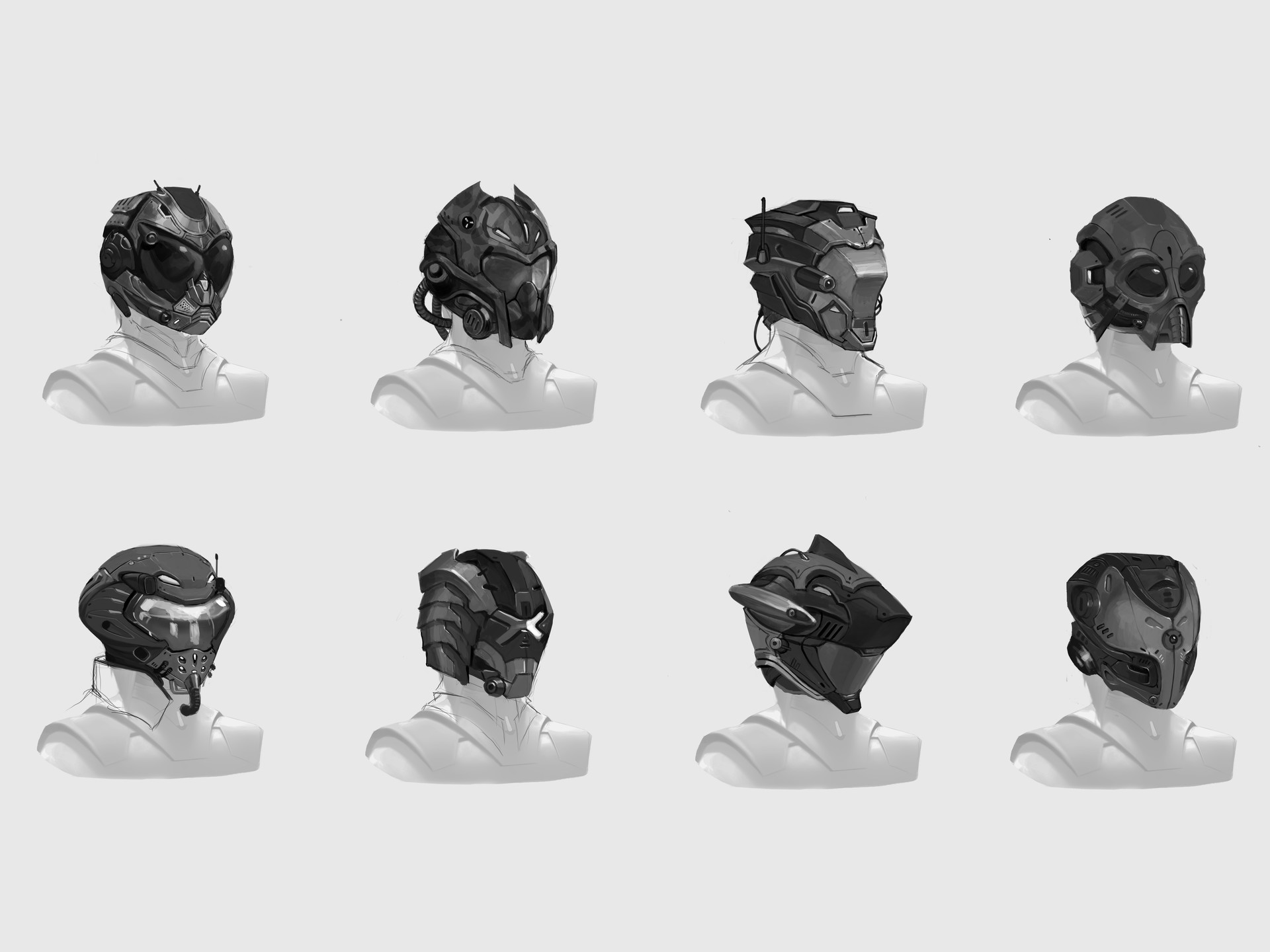 ArtStation - WiP: Space Navy Helmet Design Iterations