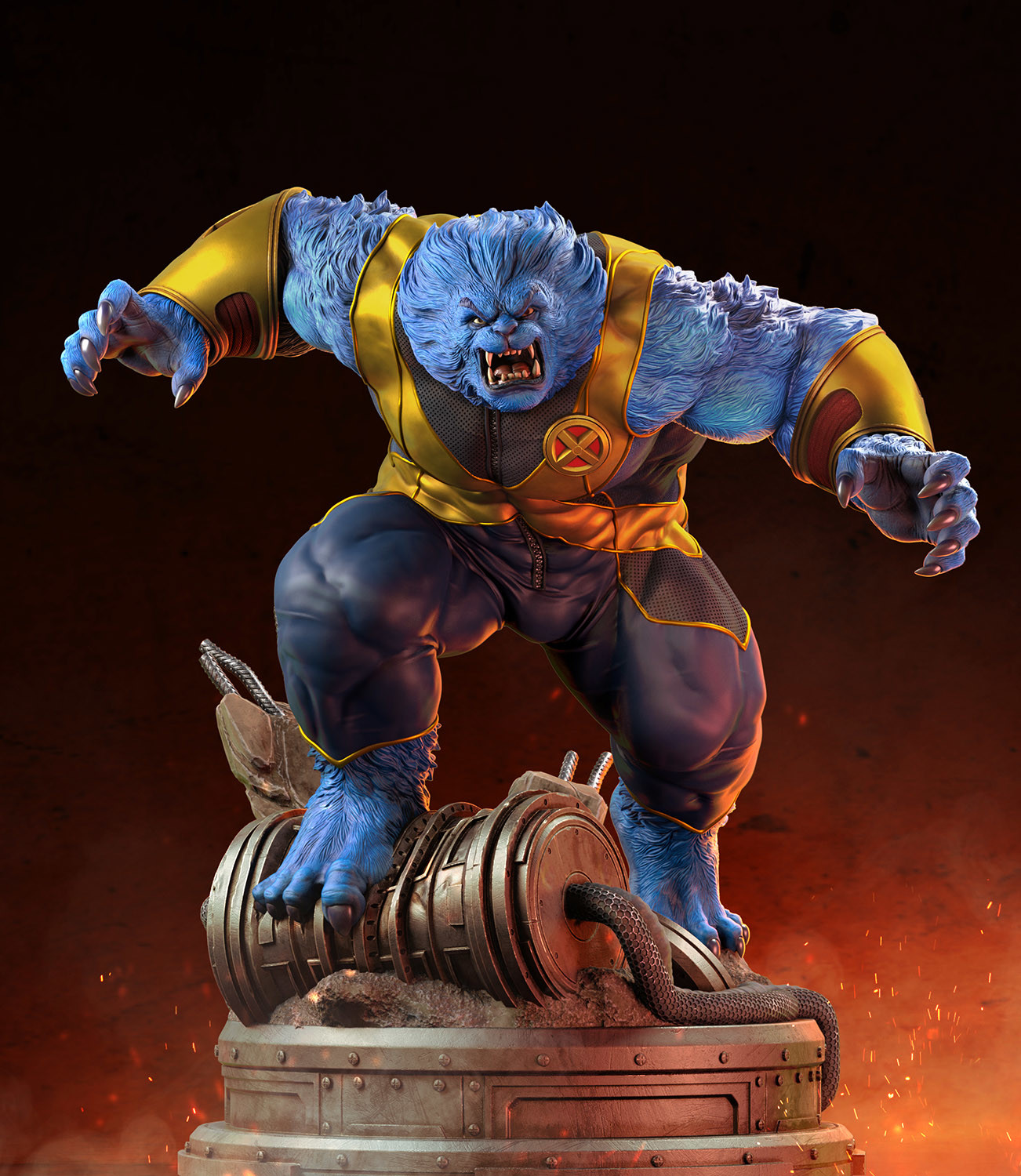 Marcel Nilo X Men Beast Collectible Fun Art Marcel Nilo X Men Beast Collectible Fun Art
