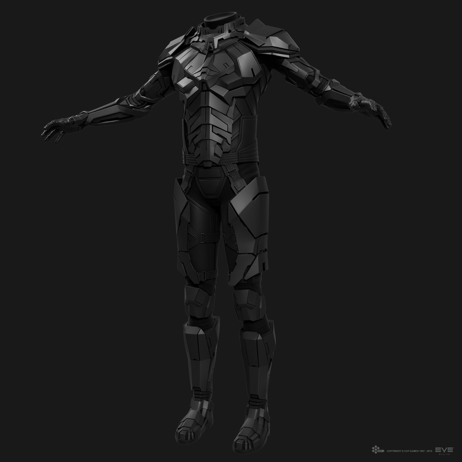 3D model Space combat suit VR / AR / low-poly rigged