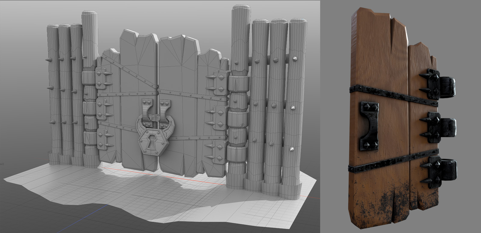 When I decided to texture this asset myself I needed to up the detail a bit. I also swapped out the ropes with metal strapping after doing some initial material tests.
Modeled in Modo.
Textured in Substance Designer.