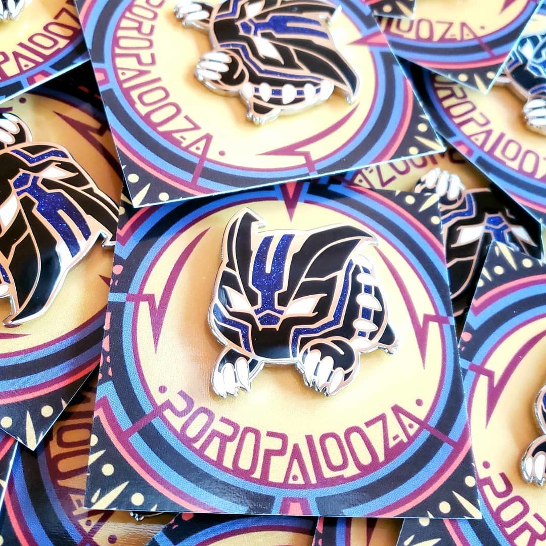 Poropalooza 2018: Poros in Wakanda Hard Enamel Pins with decorative backings