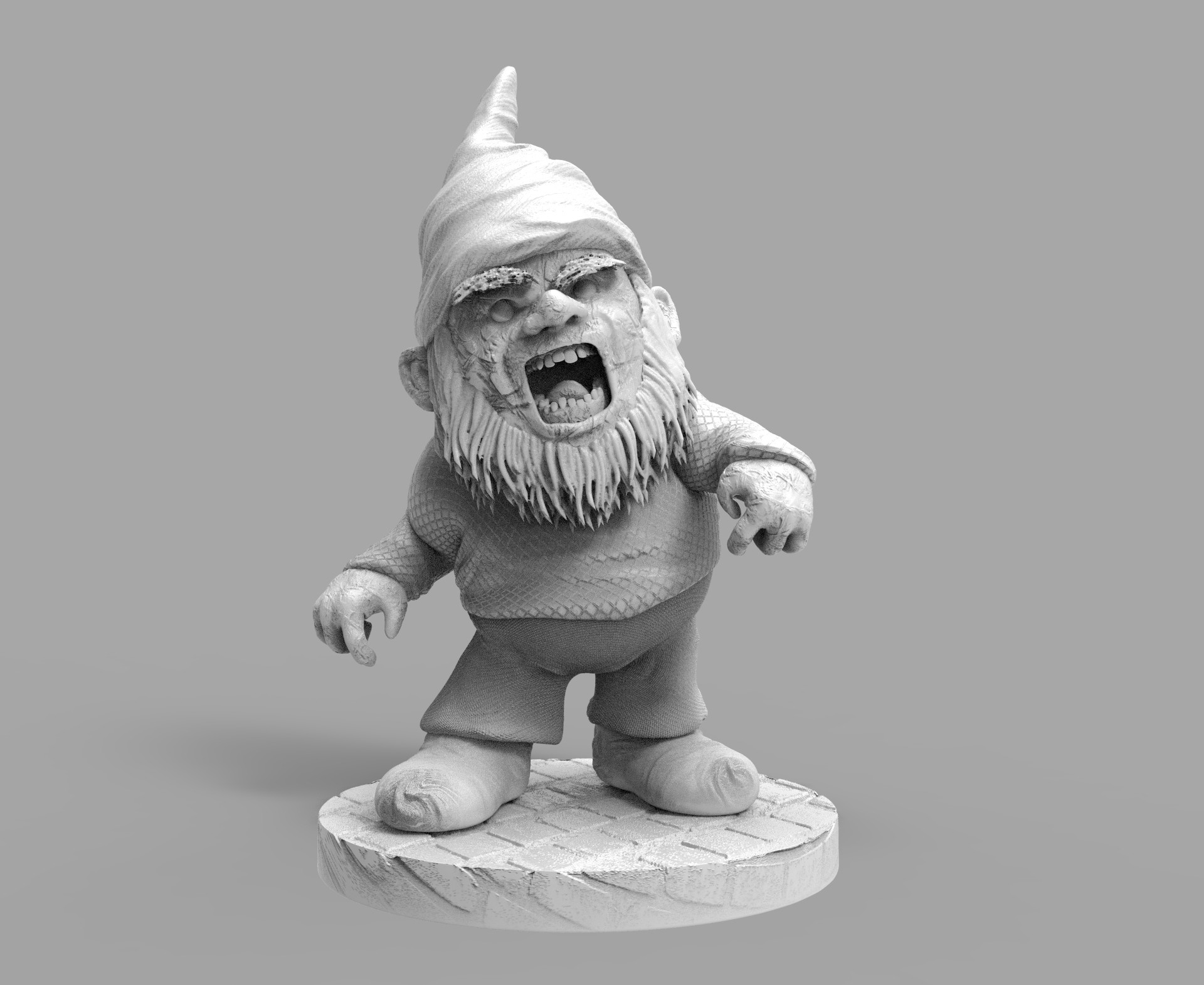 Sean Guerrez Zombie Evil Garden Gnome 3d Print Model