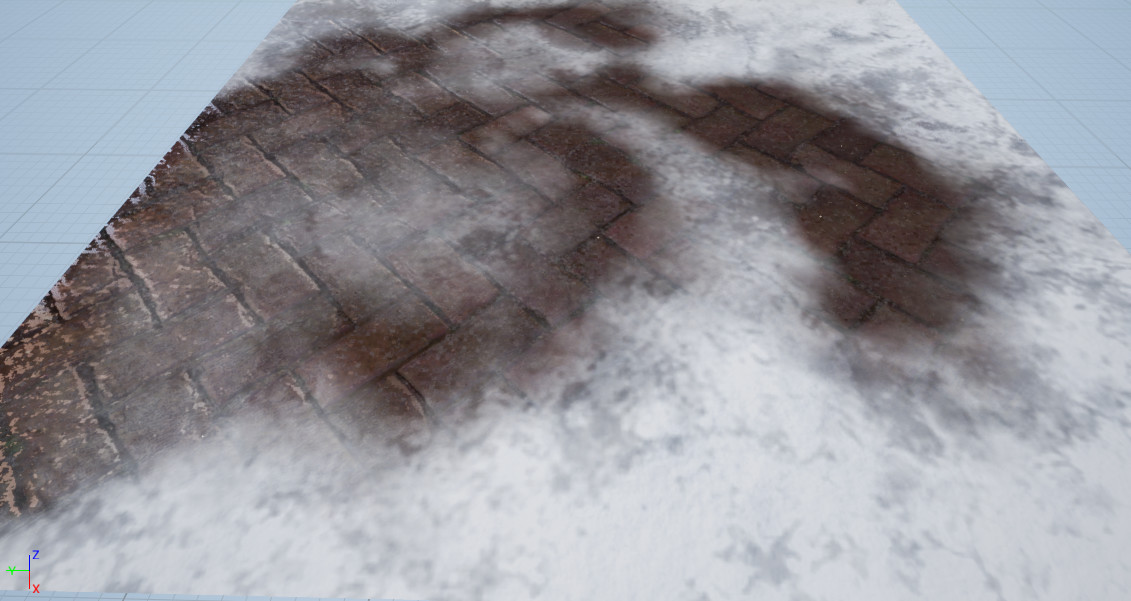 Vertex Painting Snow on Stone Path #1