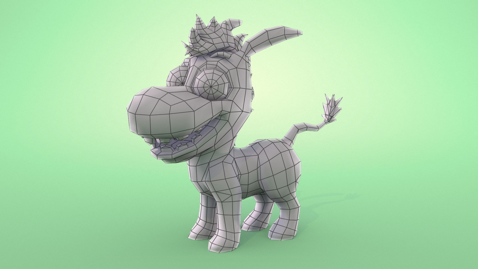 Main Character Low Poly Wireframe