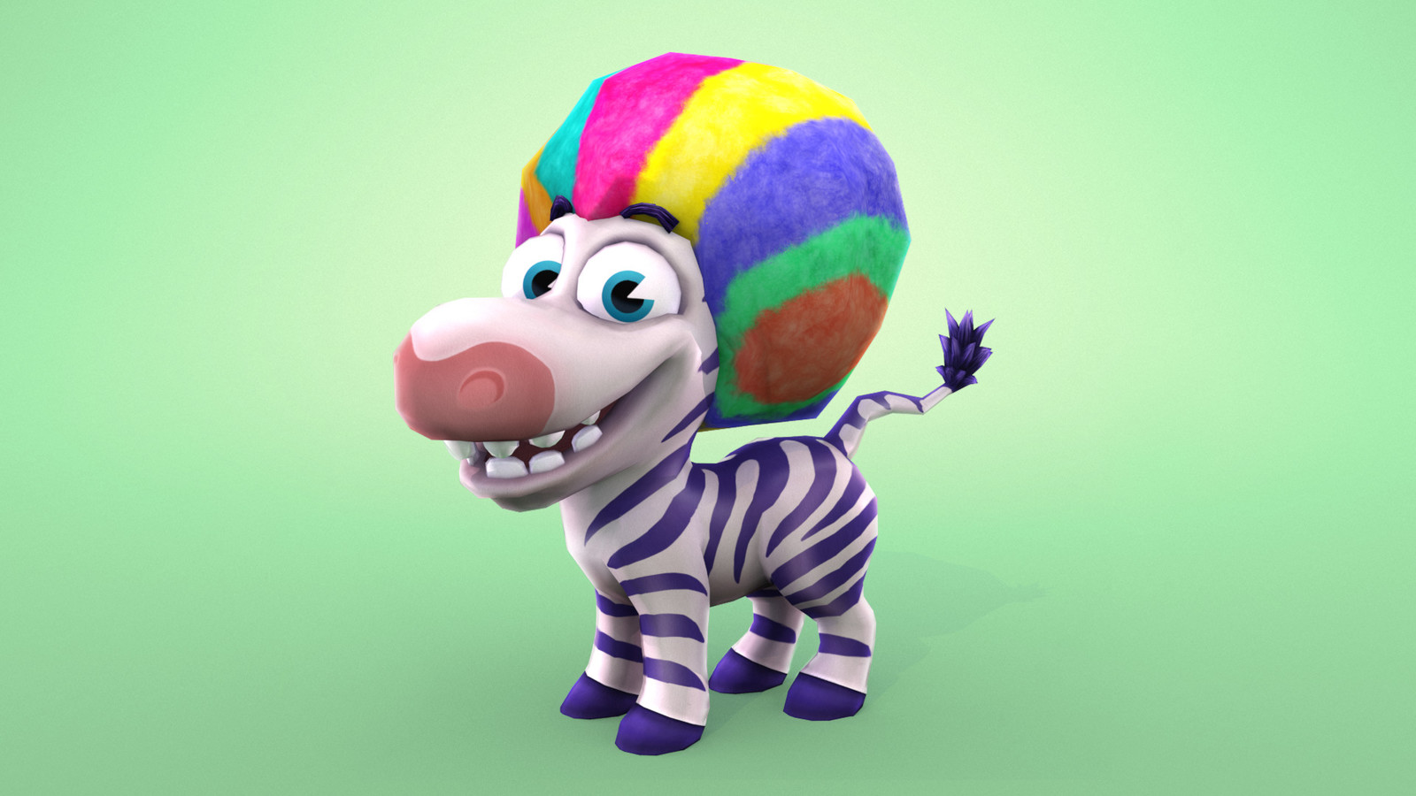 Purchasable Character Wearable. Rainbow wig.