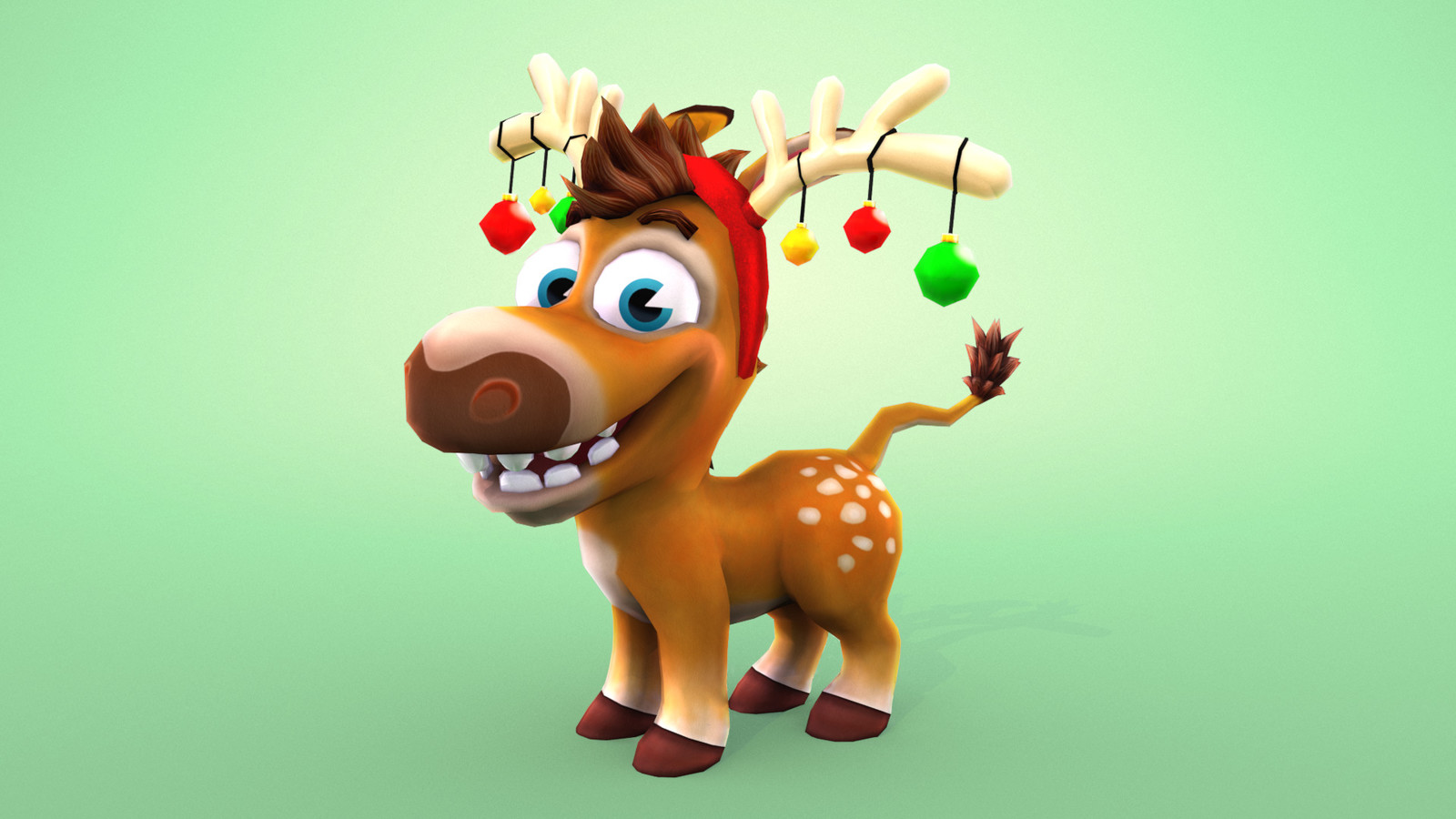 Purchasable Character Wearable and Skin. Deer antlers with baubles. 