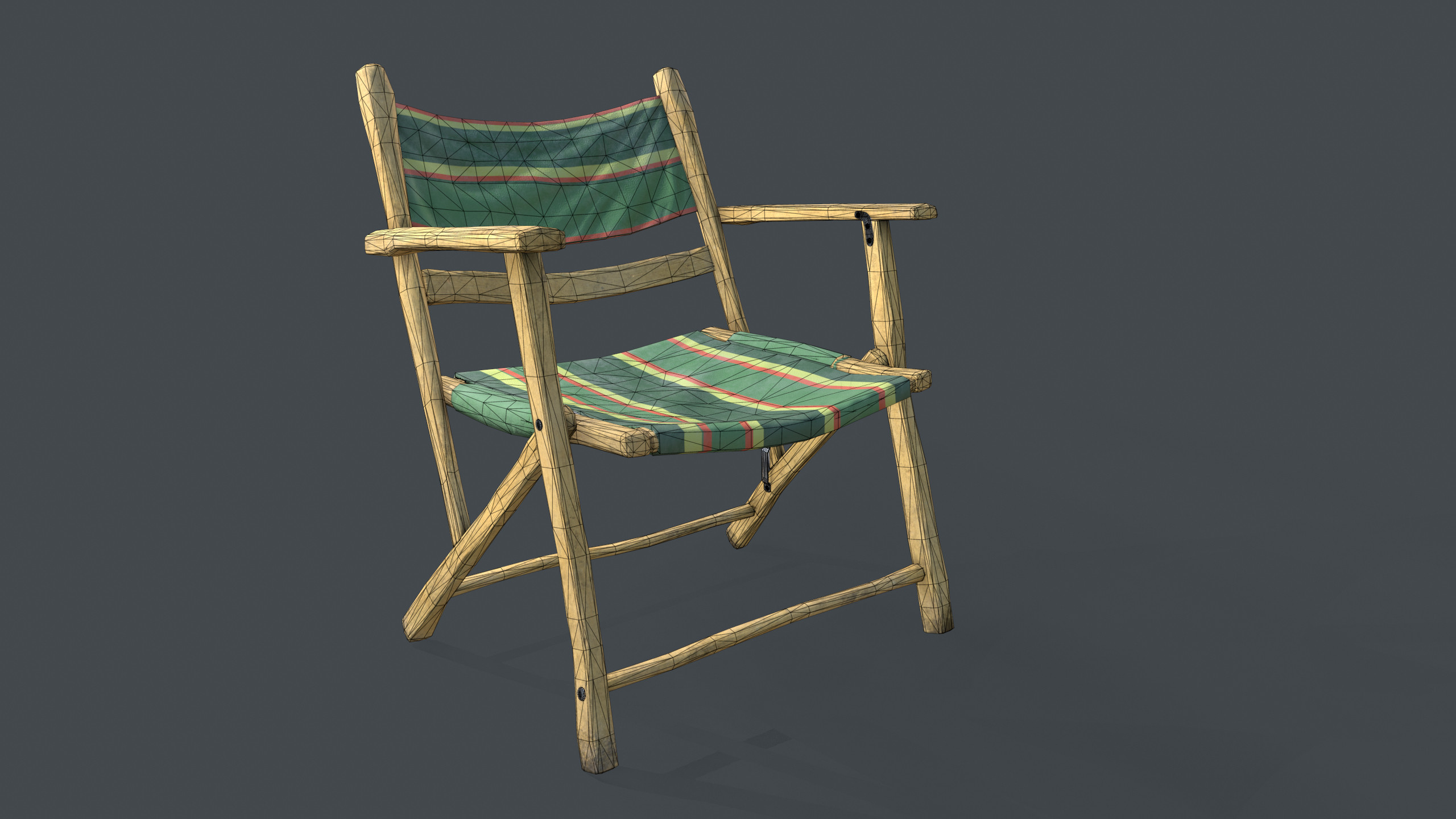 Linen Folding Beach Chair Wireframe