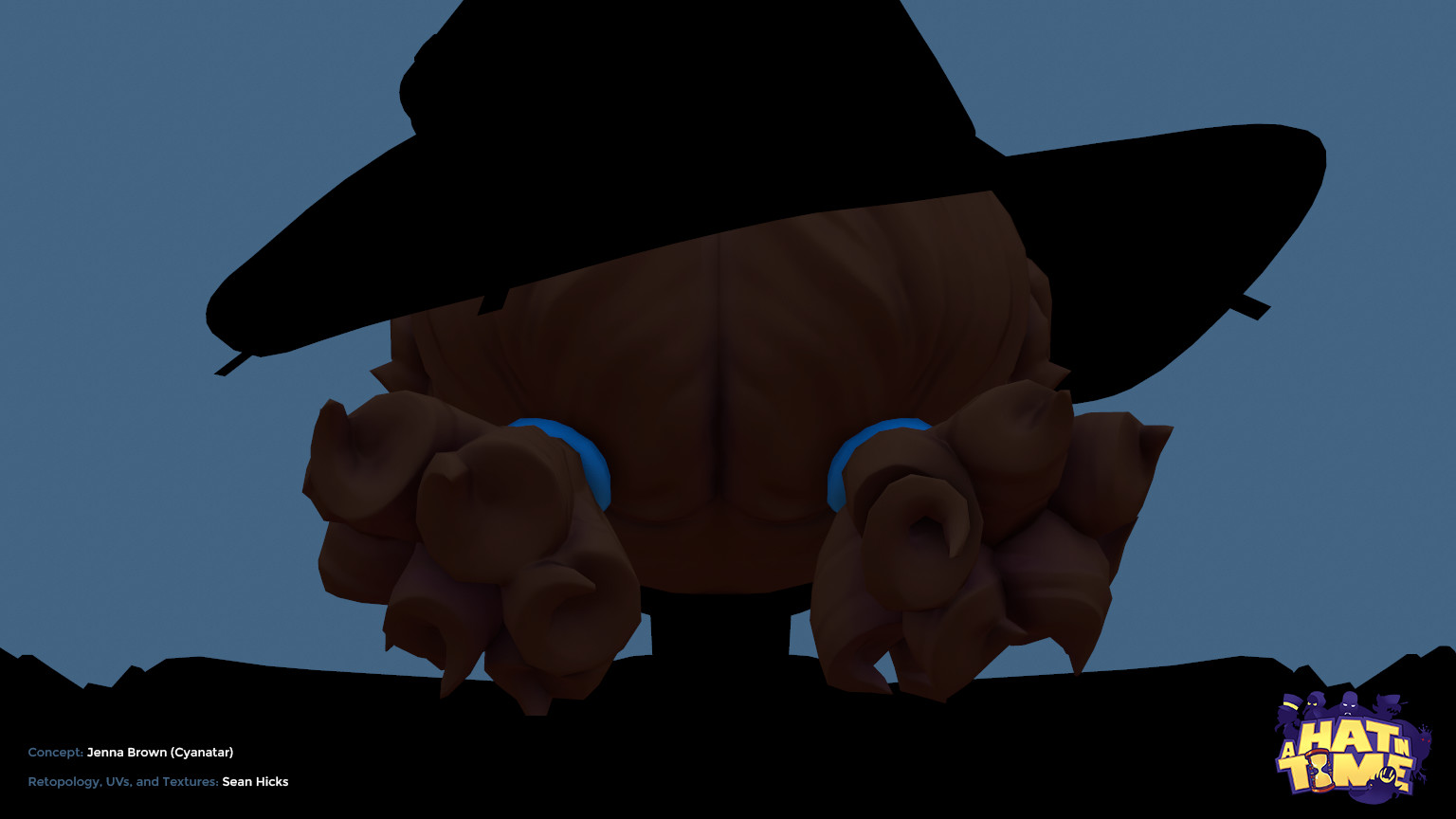 View of the Witch Hat Hair Varient (Game Mesh) in Marmoset.
