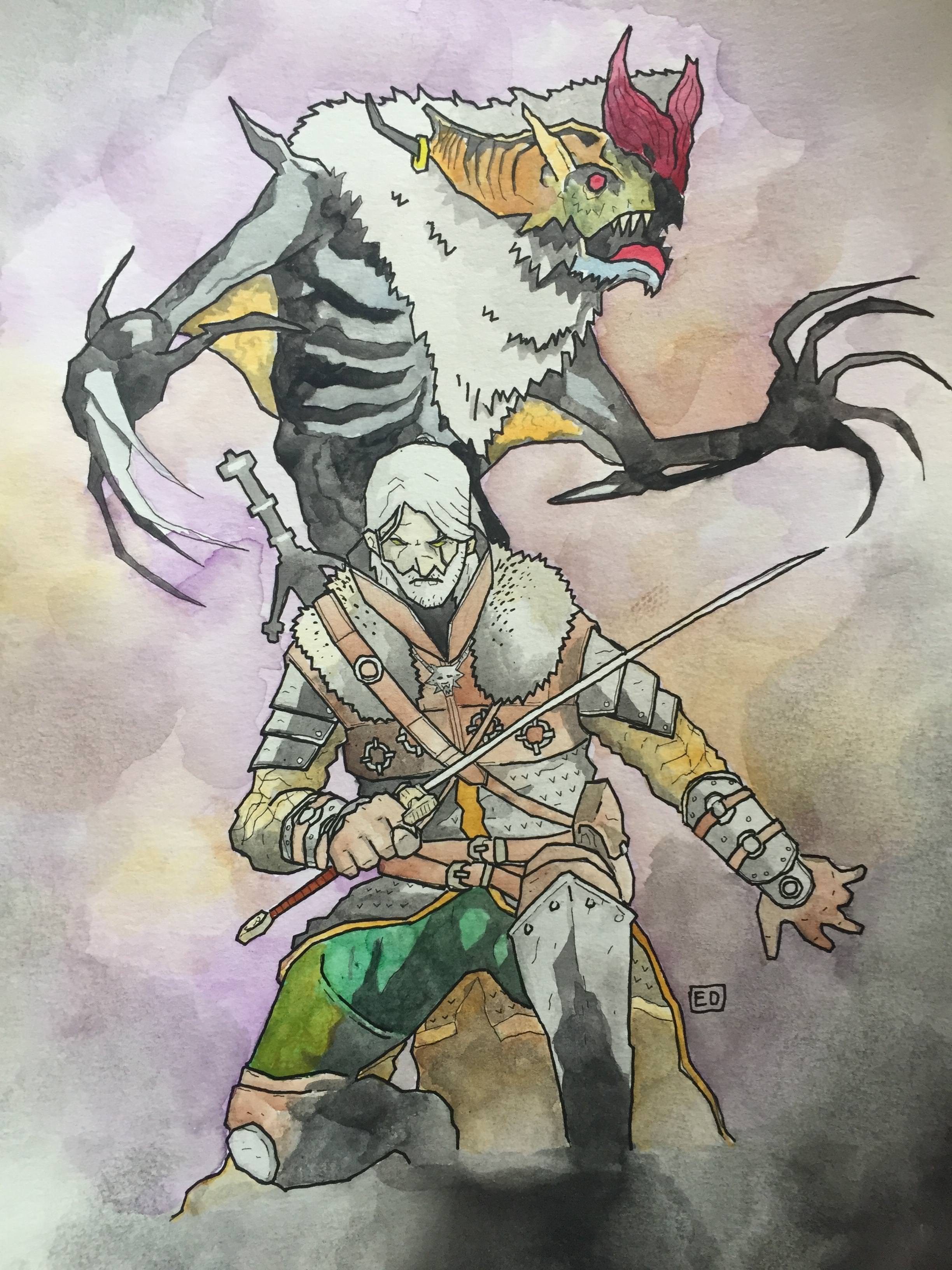 Ursine Geralt and the Ekimmara