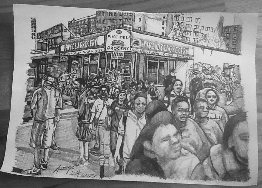 Illustration au stylo bic noir A4 2014 par Auduge dit ALACASA