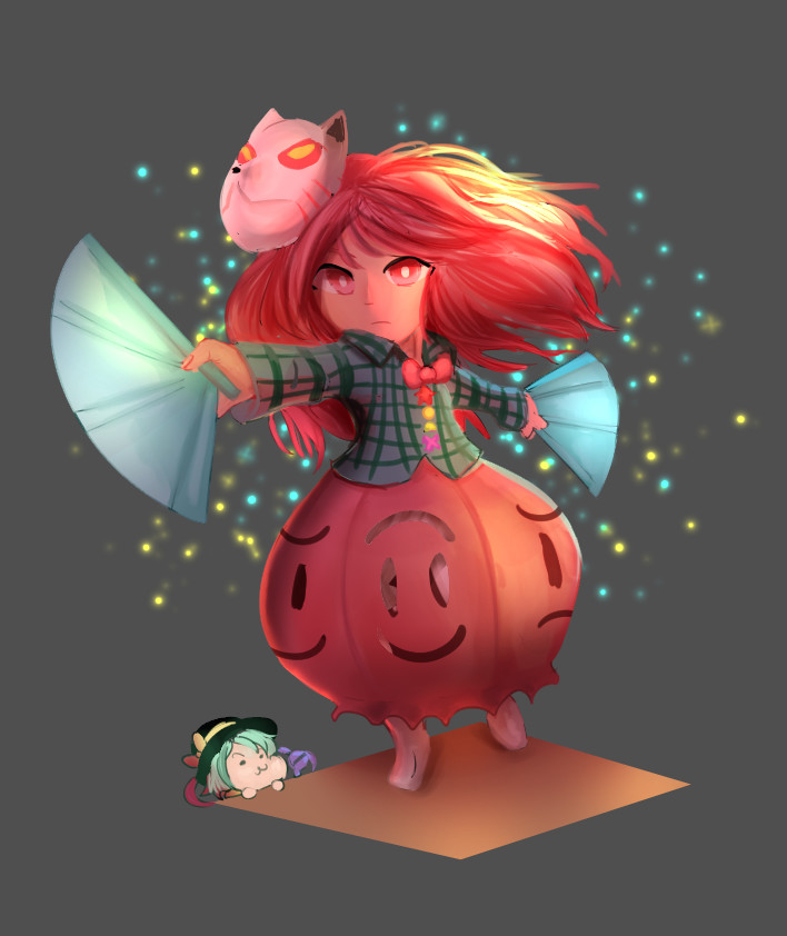 Artstation Hatano Kokoro Touhou Fanart Mond Chan