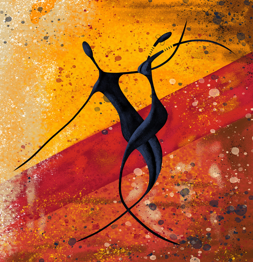 Artstation African Couple Dance On The Floor Digital Painting