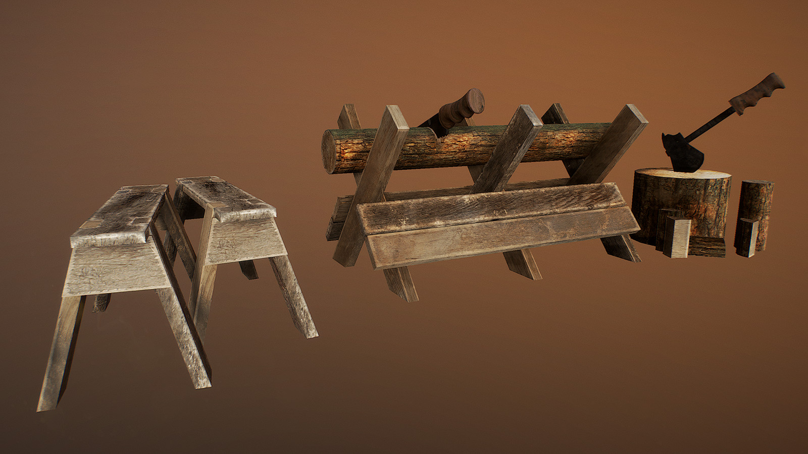 The Foundry imports raw materials such as lumber and scrap metal. The lumber is sawed, split and cut into usable wedges...
