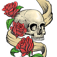 Artstation Skull Roses Tattoo John Espiritu Santo