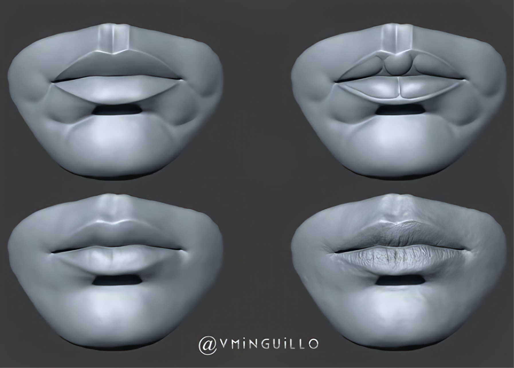 ArtStation - mouth & ear basic shapes, Vlad Minguillo