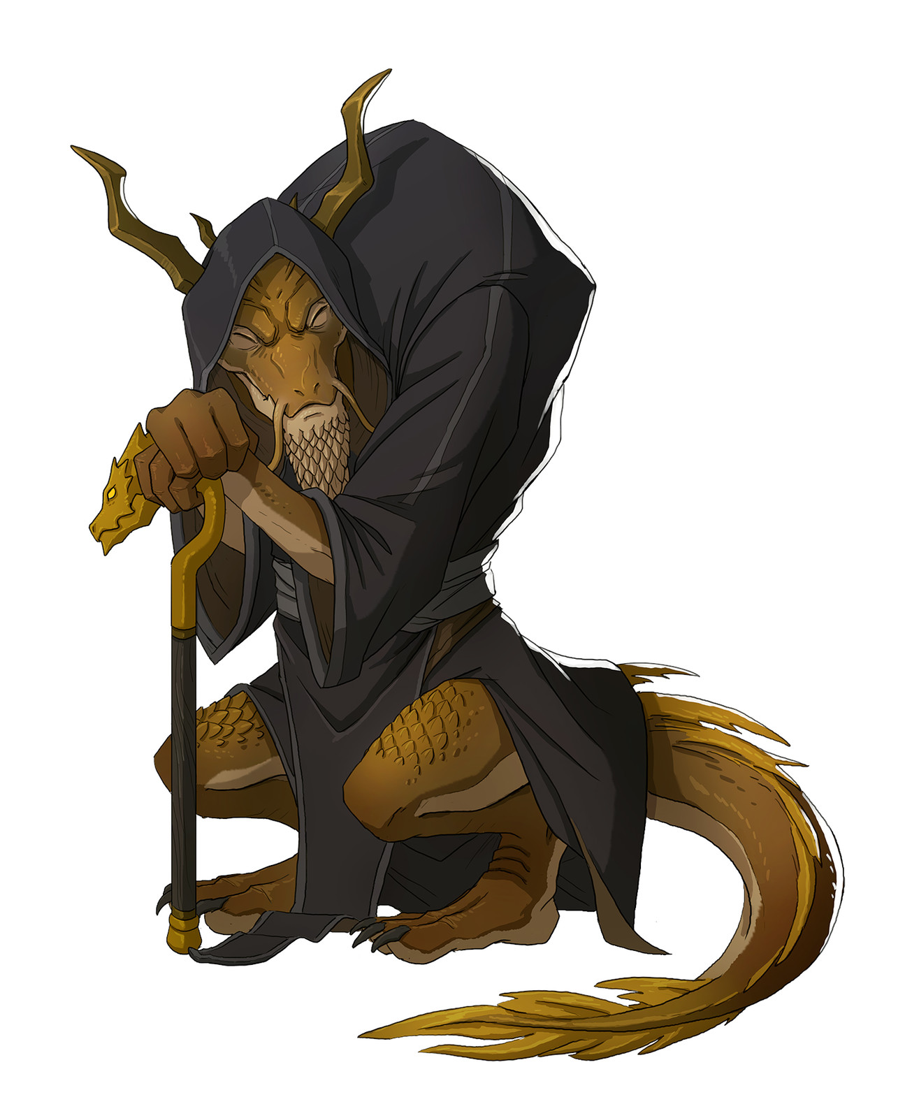 Scalebeard, gold dragonborn cleric of bahamut