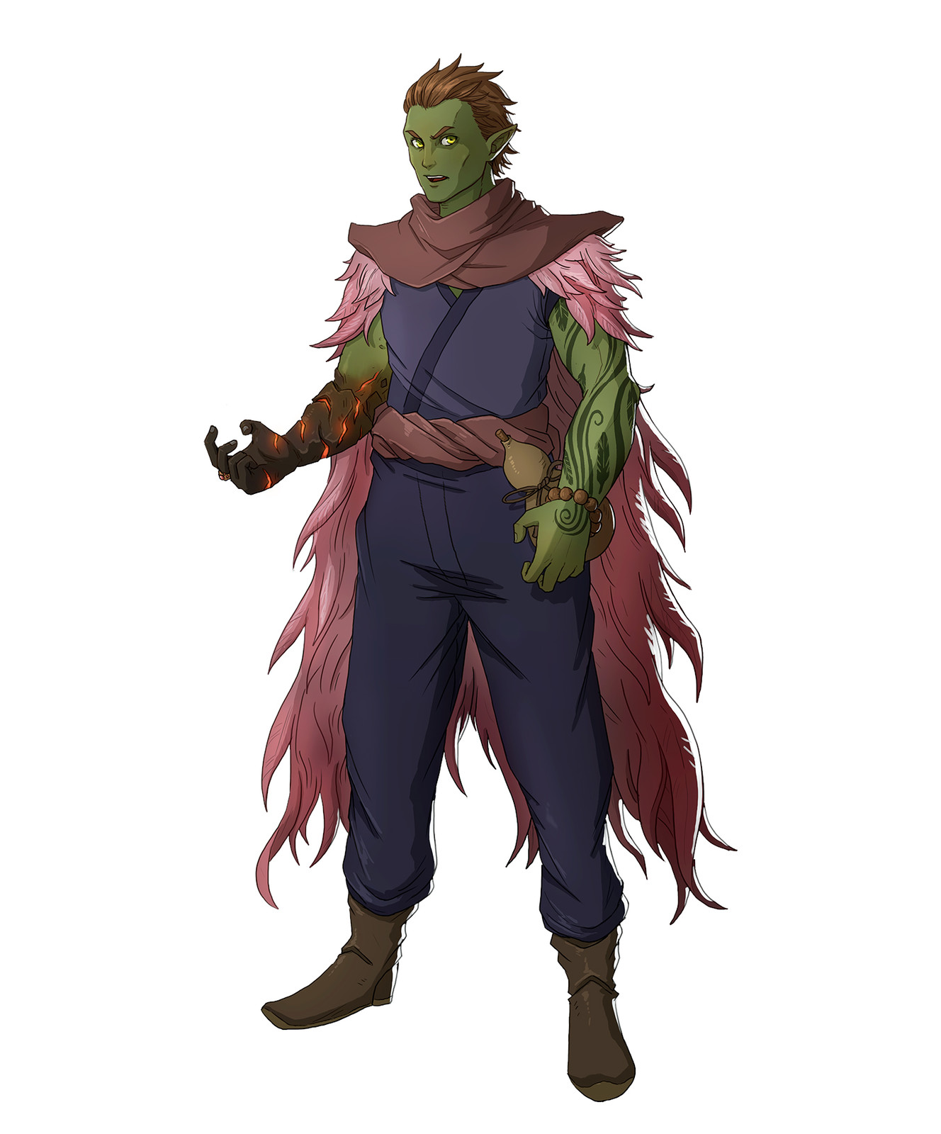 Malrah, wood elf sun soul Monk. Very much Piccolo inspired.
