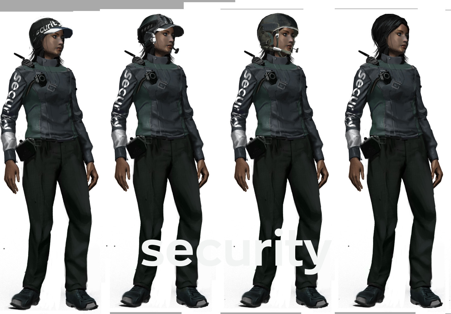 Security Guard headgear variants
