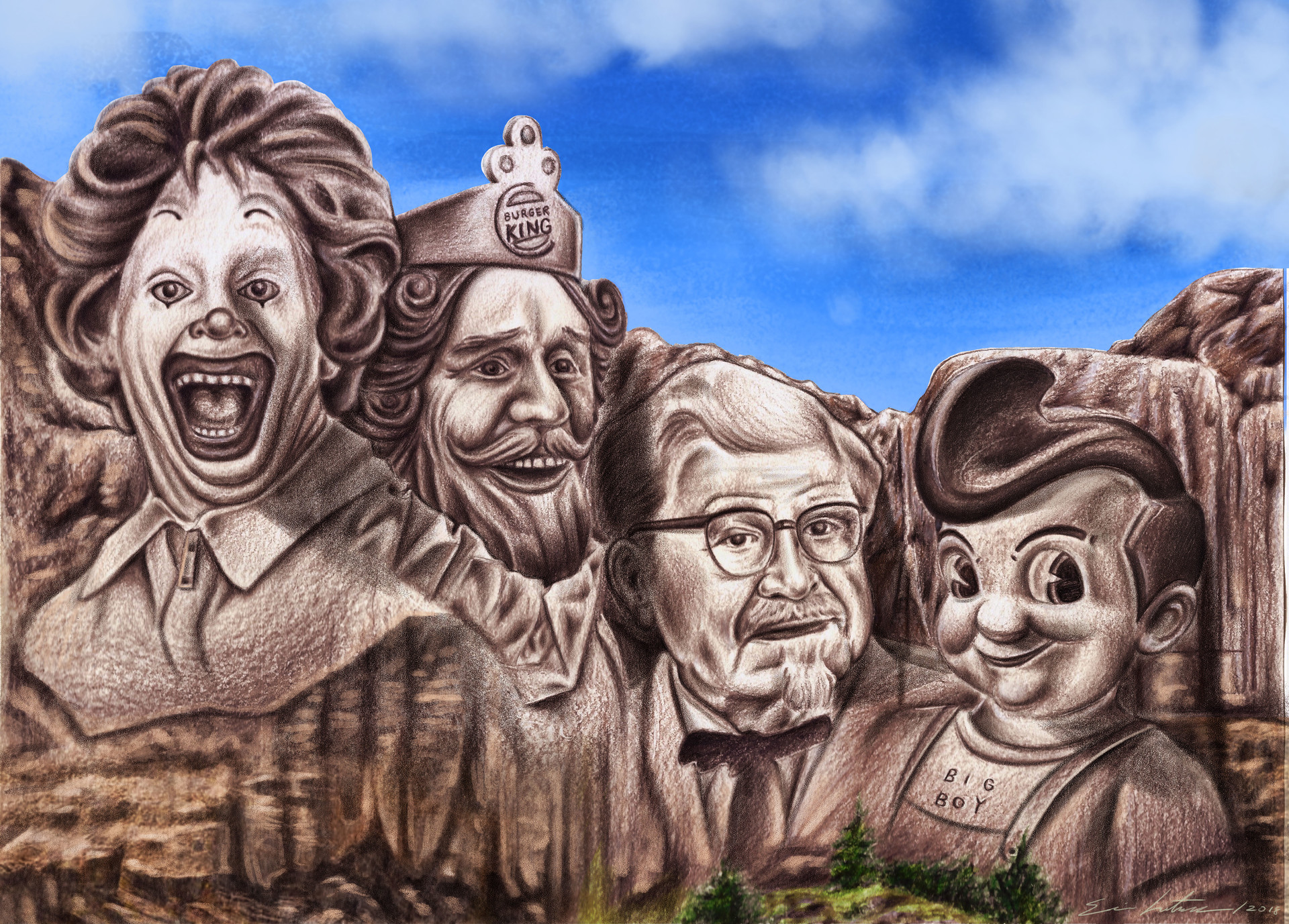 Artstation Fast Food Mascots Mount Rushmore Eric Lutsepp