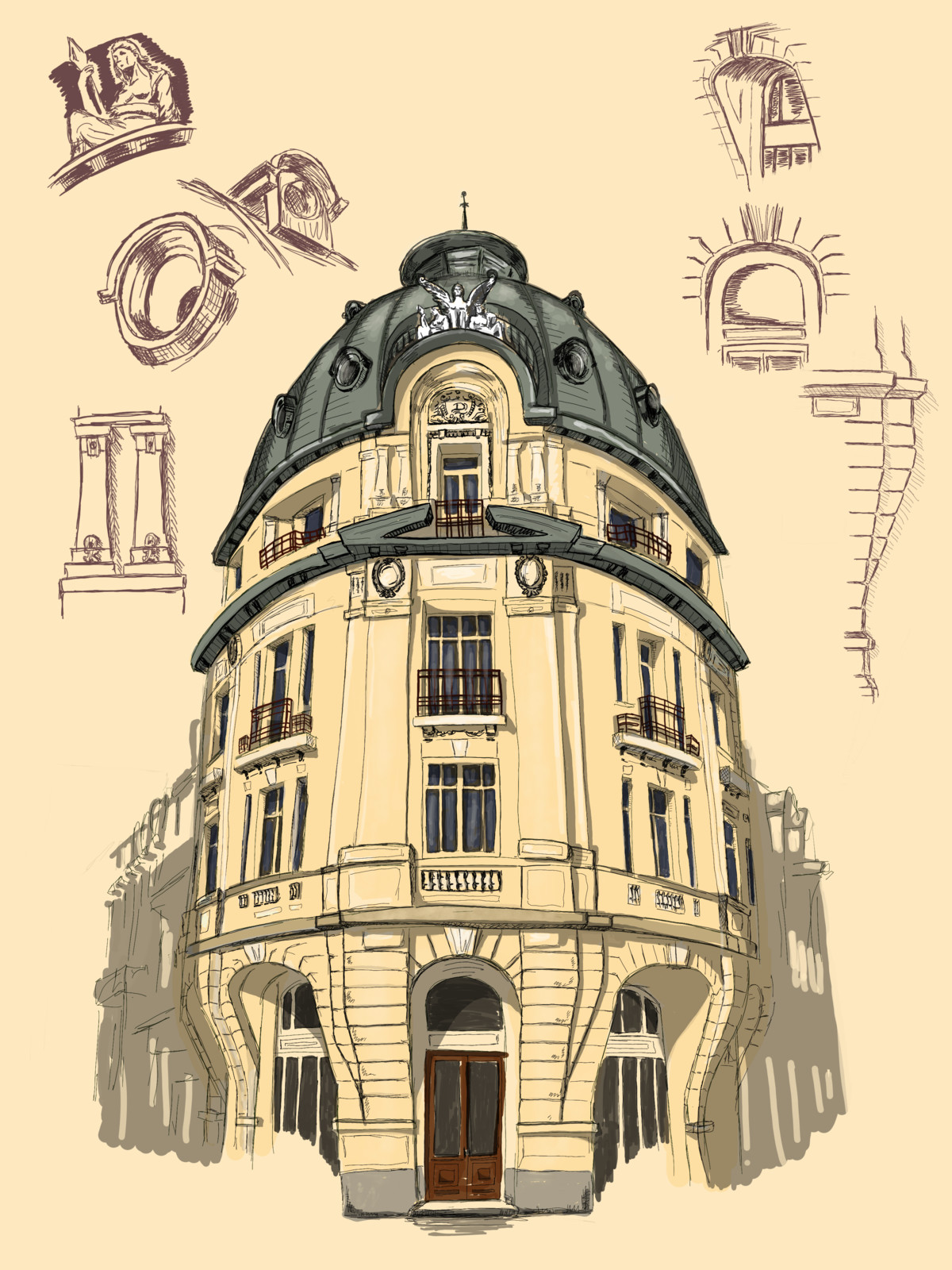 Architectural sketch study