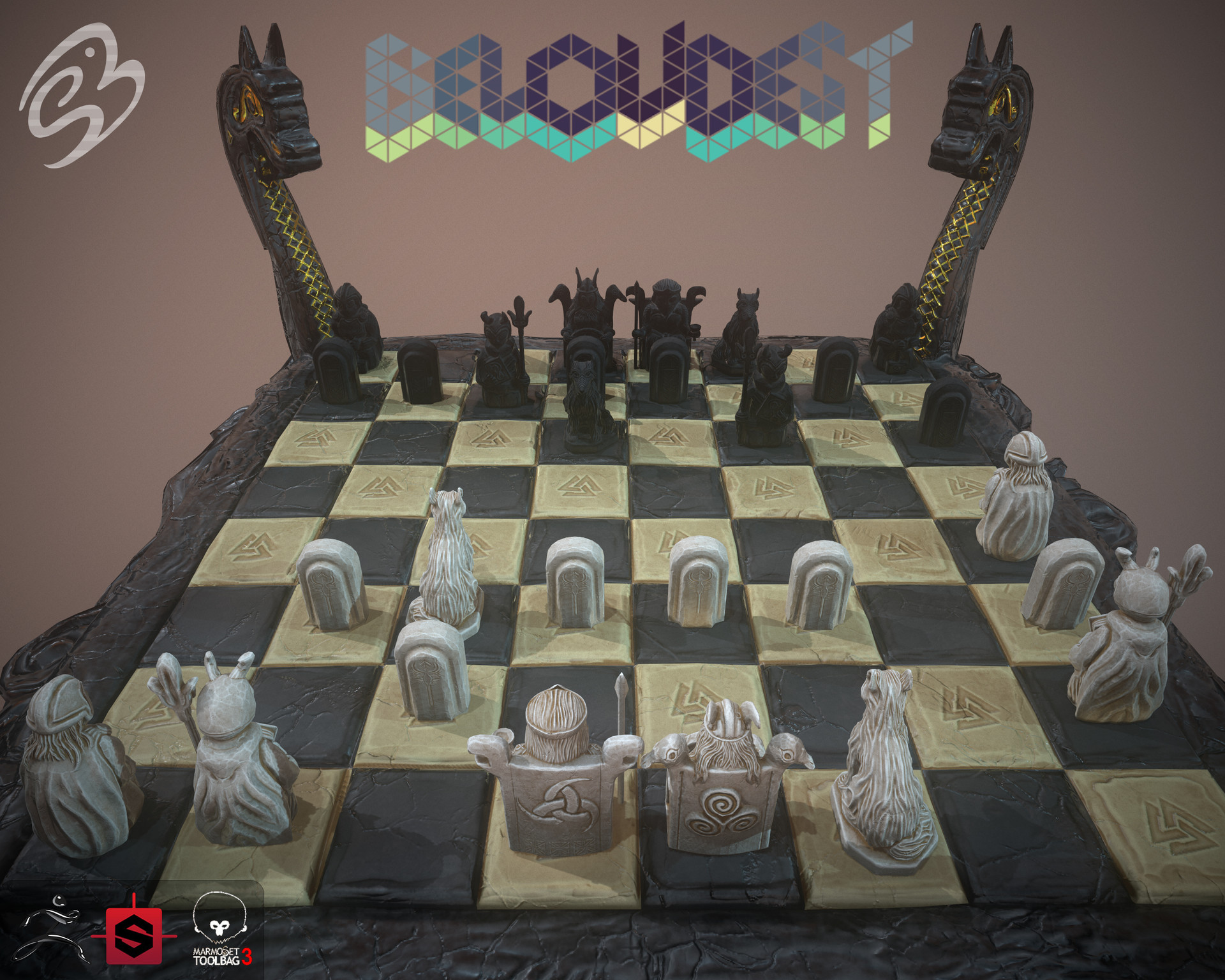 Artstation Norse Chess Set Seb Berkeley It's hard to define what a novelty chess set is. artstation norse chess set seb berkeley