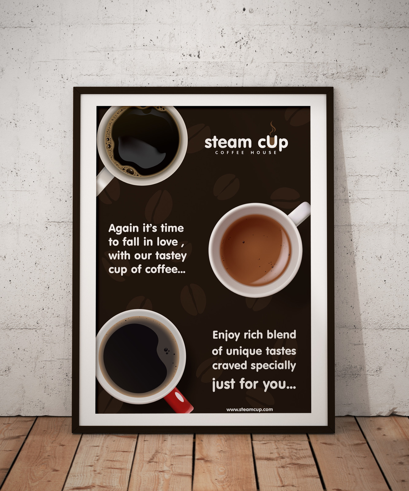 Artstation Steam Cup Coffee Shop Poster Punya R Nair