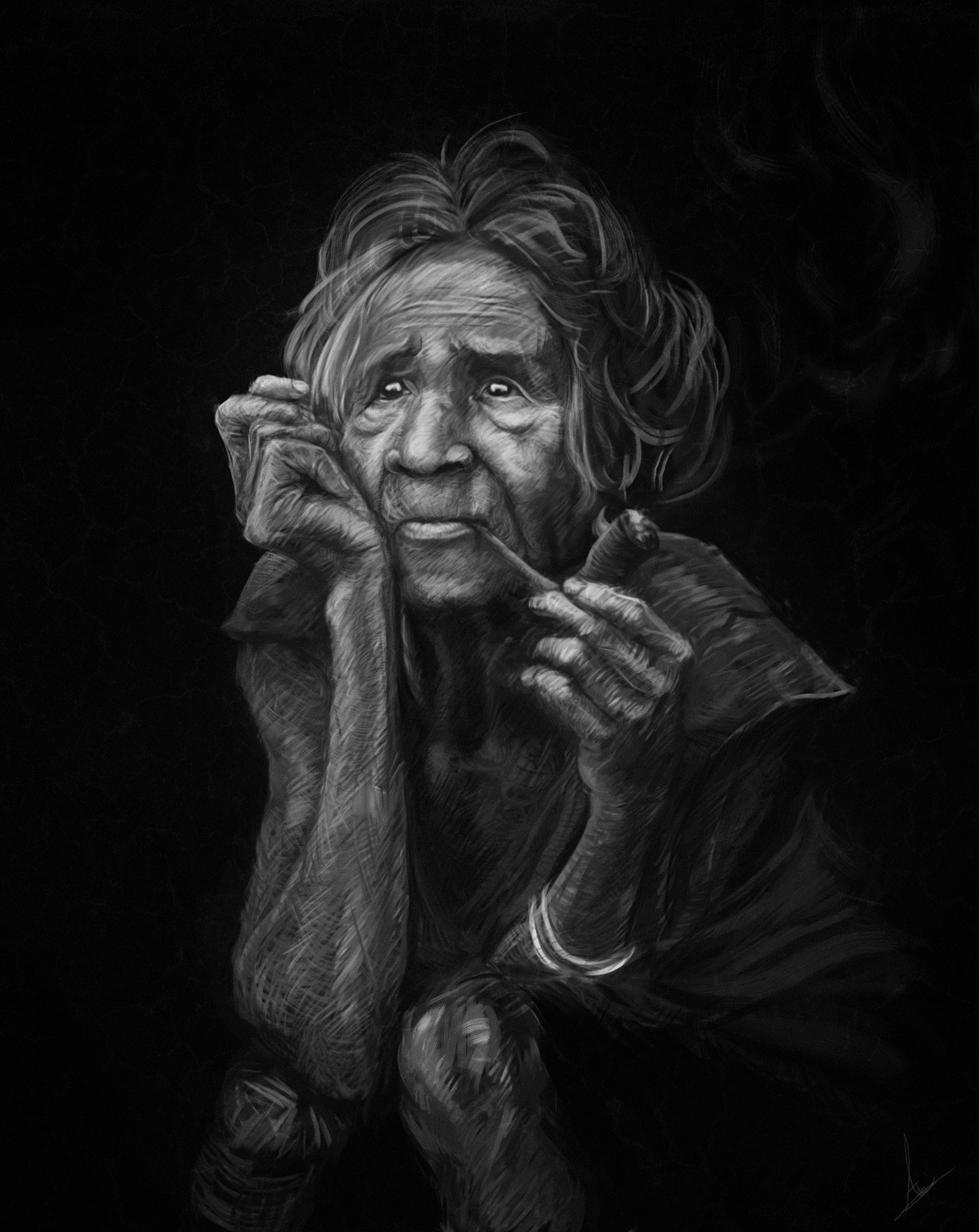 Old lady sketch online