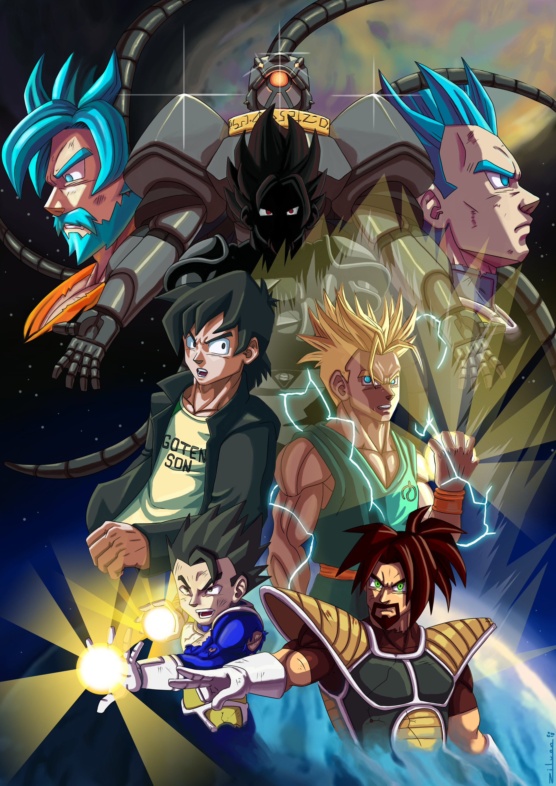 ArtStation - Dragon Ball Super X One Piece Part 2 Artwork