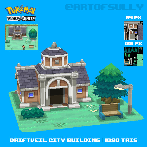 Driftveil City Building (Pokemon Black/White Fanart)
