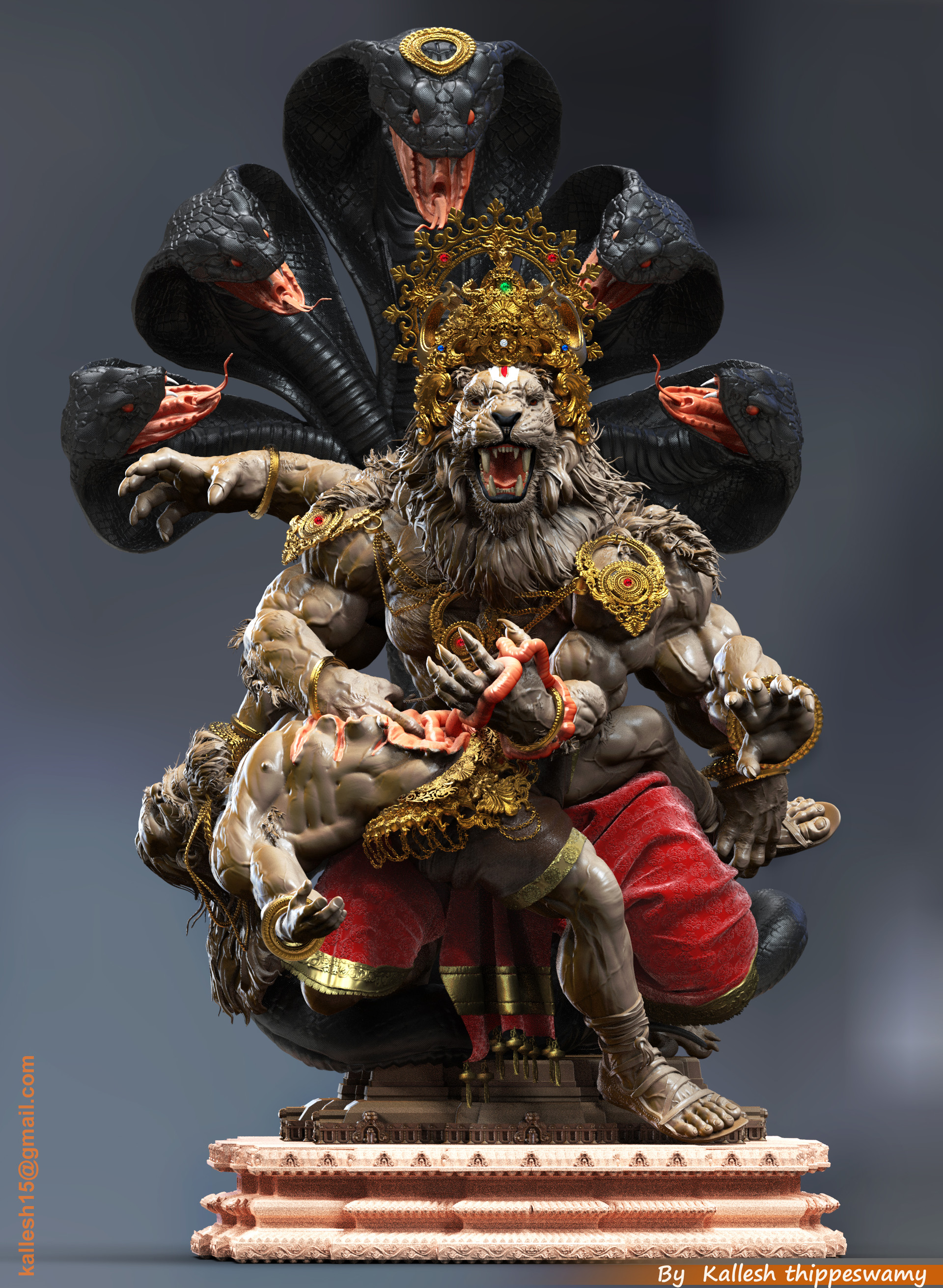 Artstation Narasimha Avatar Kallesh Thippeswamy