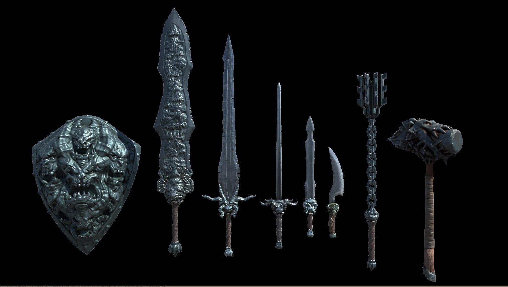 Forge weapons. Asset forge оружие. re4 - demon weapon.