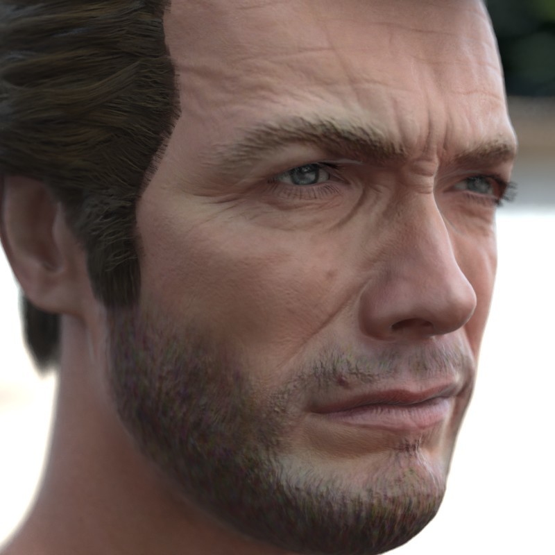 Artstation 3d Model Clint Eastwood Head V2 Stephan Plotnicov
