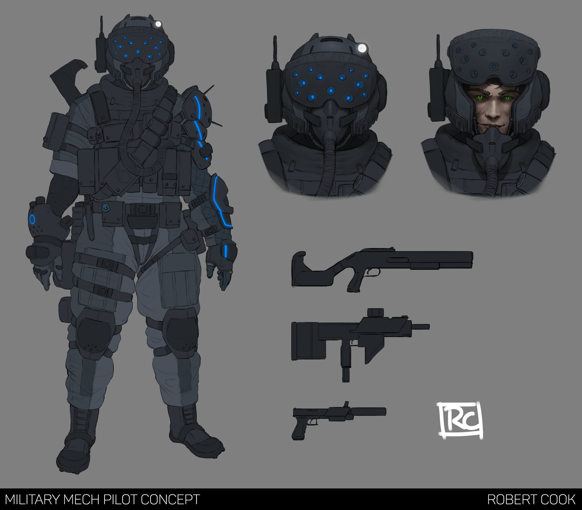 Artstation Military Mech Pilot Concept Robert Cook