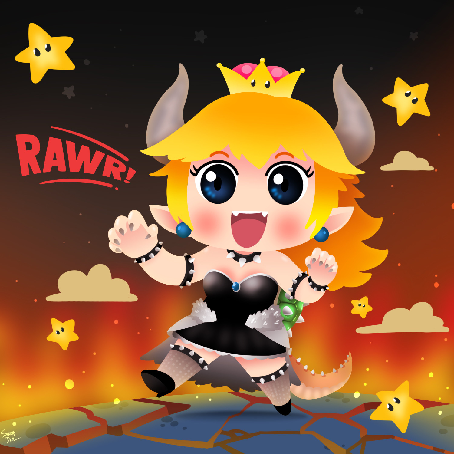 Sandhy Dkill Chibi Bowsette My version of bowsette, i never make drawings about internet fashions but i felt that i could not be left out of this, seeing as many pictures of bowser as human xd. sandhy dkill chibi bowsette