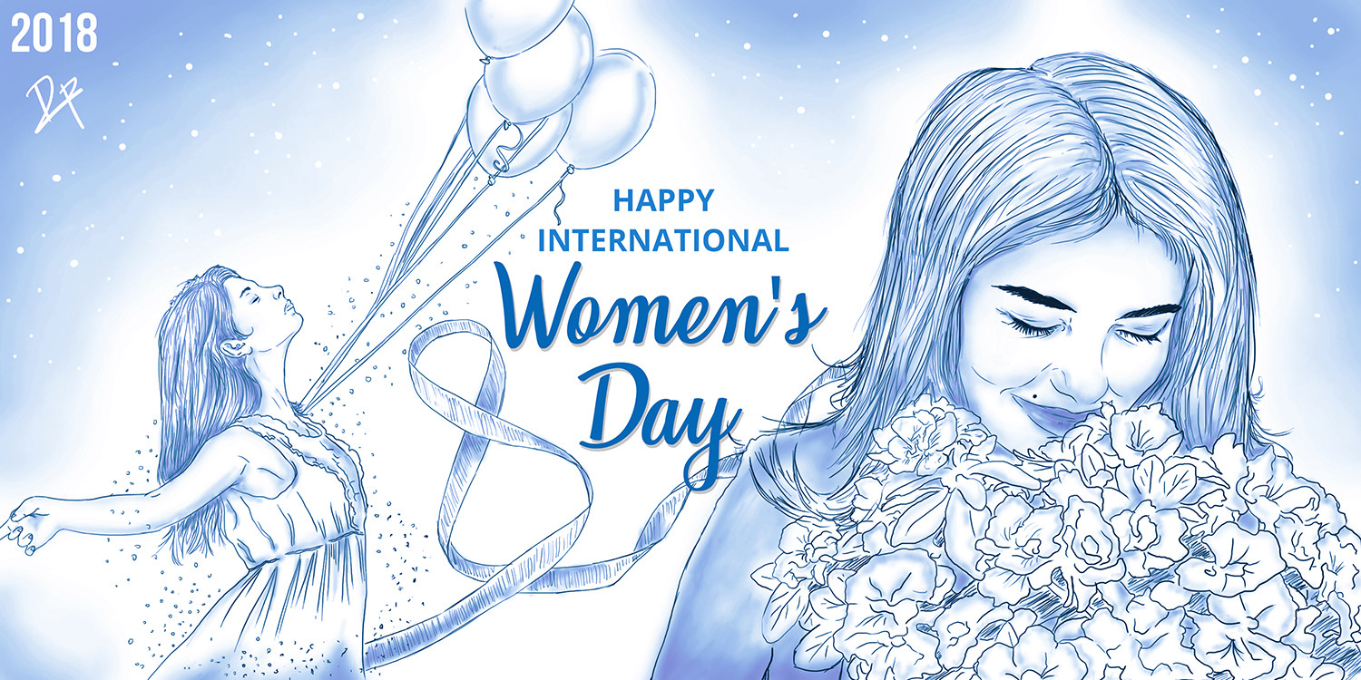 Womens Day card with face line art and roses.... - Stock Illustration  [74701265] - PIXTA