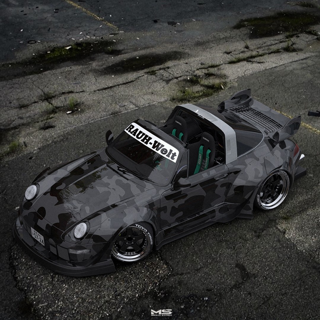 Artstation Porsche 911 Rwb 993 Targa Mikhail Sachko