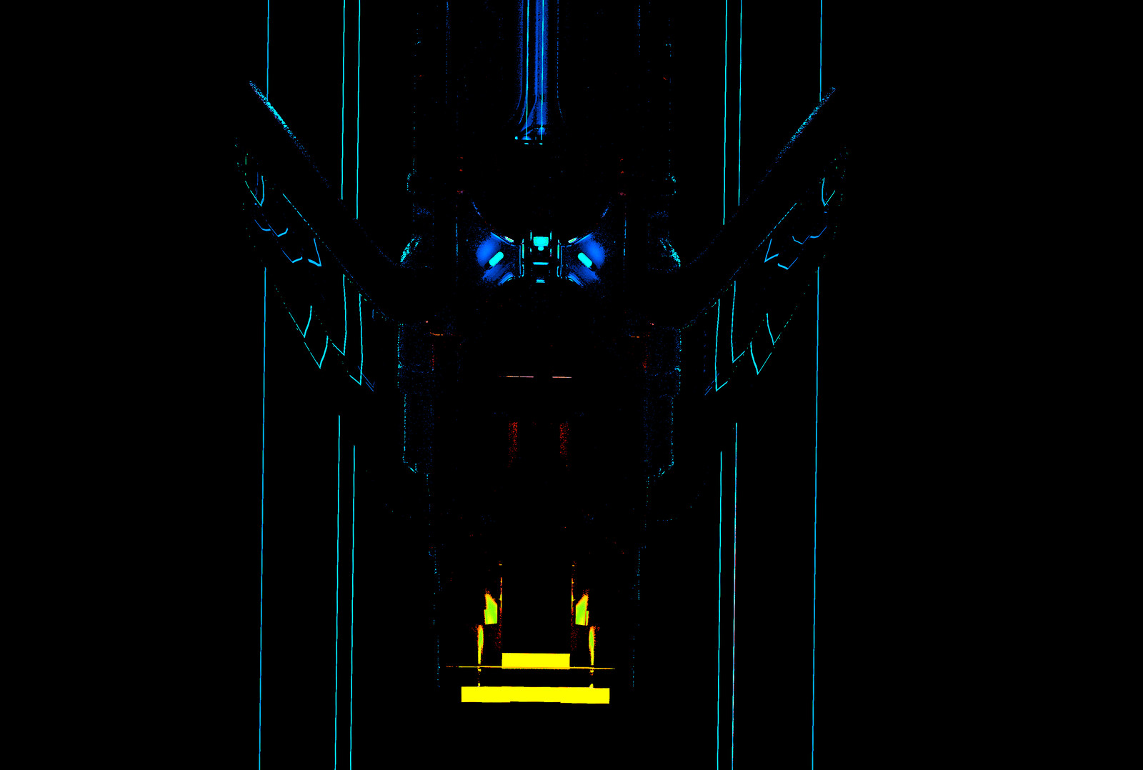 Nerd fact: Strix is a genus of Owl, hence the strix division assigned to some of my projects and this is the figure when the hdri is turned off 
 in the prior render and just the lights of the ship and lasers of the camera are left. 