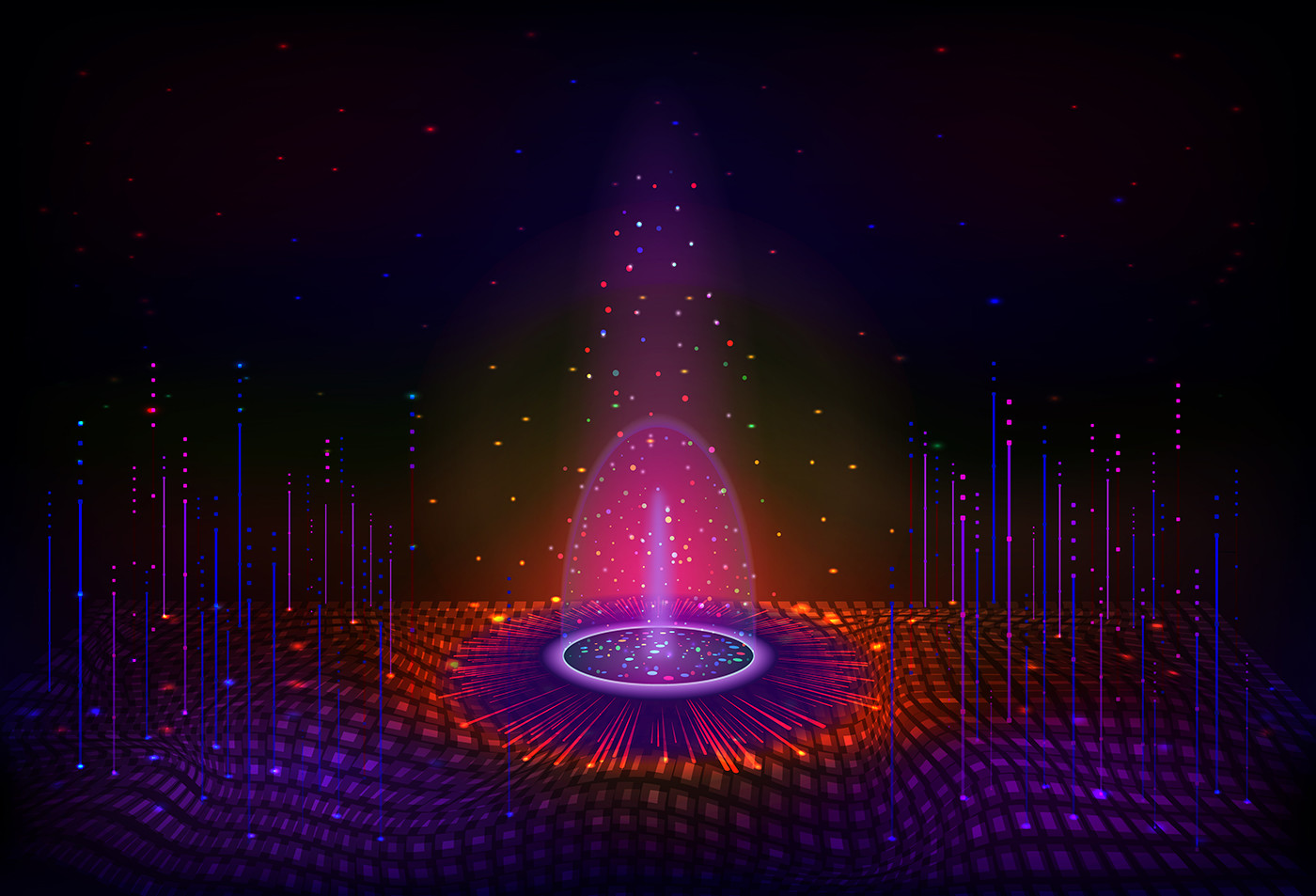 Artstation Futuristic Spaceship Designs With Sci Fi Energy Flow On Starry Night Background Olena Kychygina