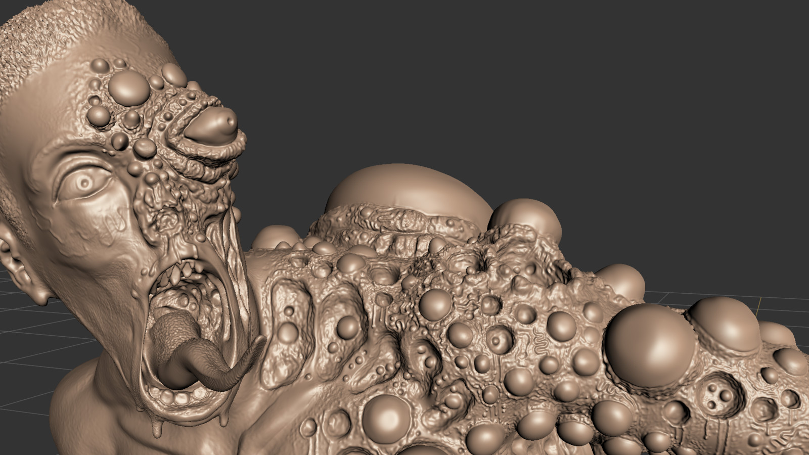I wanted to preserve an essence of humanity on the sculpt. about 40% of the face still resembles an adult male.